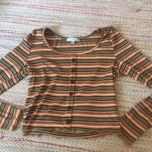 Long sleeve striped colorful shirt